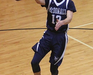 Dylan Portolese (13) takes a wide open layup during the first half of Tuesday nights matchup at South Range High School.  Dustin Livesay  |  The Vindicator  1/17/17  South Range