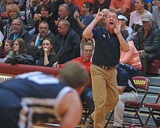 McDonald head coach, Jeff Rasile, calls out a play durign the first half of Tuesday nights matchip against South Range High School at South Range.  Dustin Livesay  |  The Vindicator  1/17/17  South Range