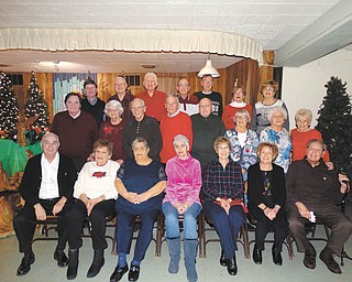 SPECIAL TO THE VINDICATOR
Woodrow Wilson High School Class of 1953 met Dec. 19 for a Christmas party. Classmates attending, in front from left, are John Fusco, Julia Melick Frklech, Flo Bednar Jablonski, Blondine Malone Buongrazio, Ann Mahin Franko, Helen Klanica Sinchak and Joe Arbie. In the second row are James Yurak, Theresa Fetsko Boring, Bill Tarka, Joe Schiffer, Larry Menosky, Marian Dankovich Palomaki, Jeannie Tocicki and Carolyn Silay Yurak. And in back are Del Sinchak, Clifford Powell, Don Powell, James Mauch, William Skebo, Monica Ferenchak Yurak and Evelyn Palotsee Horvath.