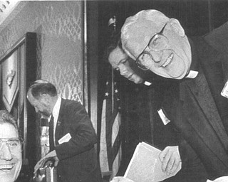 11/24/84 Archbishop John O'Connor, left, of New york shakes hands with Bishop James Malone of Youngstown and president of the National Conference of catholic Bishops in washington DC.