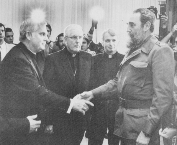 Cuban President Fidel Castro meets with Catholic Bishops including James Malone, 2nd from left, during a visit to Havanna, Cuba.