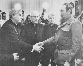 Cuban President Fidel Castro meets with Catholic Bishops including James Malone, 2nd from left, during a visit to Havanna, Cuba.