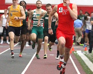 Youngstown State freshman Brendan Lucas competes in the Men's 400 Meter at the Youngstown State University Track and Field Invitational at the Watson and Tressel Training Site in Youngstown on Friday, Jan. 20, 2017. Lucas placed first in his heat with a time of 48.63...(Nikos Frazier | The Vindicator)..