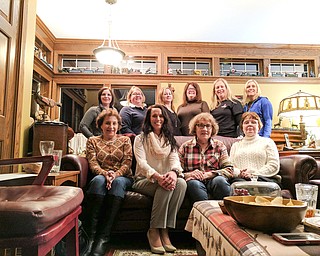 SPECIAL TO THE VINDICATOR
Junior League recently hosted its annual neighborhood meetings in Canfield, Liberty and Poland at a sustainer’s home. The meetings have taken place since 2007 in small groups with informal discussion about the future of the leagu: e’s mission and development. Members collected health and hygiene products, craft kits, socks, books, puzzles, coloring books and markers for Northeastern Ohio Adoption Services. Above, those meeting in Poland, in front from left, are Deb Hartig, Carisa Sechrist, Barbara Banks and Mercia Stevens. In back are Laura Rumble, Heather Elder, Danielle Surko, Mercia Stevens, Amy Banks and Amanda Frost. Below, those meeting in Liberty, in front from left, are Karen Abrams, Sara Wenger and Paige Rassega. In back are Jessica Foster and Paula Gilliam.
