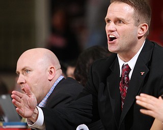 Youngstown State head coach John Barnes during the third quarter as the Youngstown State Penguins take on the University of Wisconsin Milwaukee Panthers at the Beeghly Center in Youngstown on Saturday, Jan. 28, 2017. The Panthers won, 78-74...(Nikos Frazier | The Vindicator)..