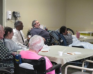 Neighbors | Alexis Bartolomucci.Beeghly Oaks residents enjoyed wedding soup as they listened to other residents and staff members sing karaoke on Jan. 17.
