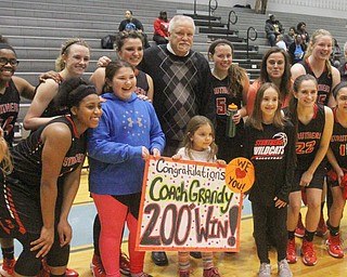 William D. Lewis The Vindicator  Struthers coach John Grandy is surrounded by players , fans and family after his 200th win at East Feb 01, 2017.