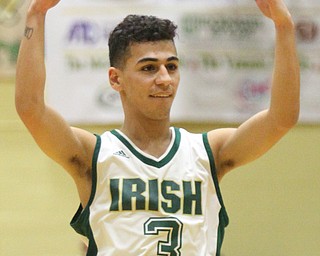 William D. Lewis The Vindicator Ursuline's Anise Alahmee(3) reacts after scoring during 2/3/17 action at Ursuline Please check spelling. Scorers handwriting was nearly unreadable.
