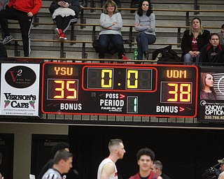 during the first half as Detroit Mercy University takes on Youngstown State at the Beeghly Center at Youngstown State University in Youngstown on Saturday, Feb. 4, 2017. Detroit Mercy won, 90-80...(Nikos Frazier | The Vindicator)..