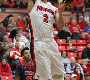Youngstown State Penguins sophomore forward Devin Haygood(2) goes up for the layup during the second half as Detroit Mercy University takes on Youngstown State at the Beeghly Center at Youngstown State University in Youngstown on Saturday, Feb. 4, 2017. Detroit Mercy won, 90-80...(Nikos Frazier | The Vindicator)..