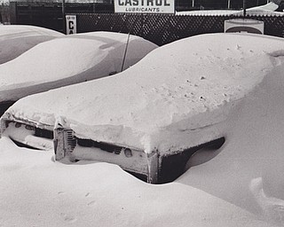 Winter's Revenge -- The aftermath of Friday's blizzard looked something like this yesterday. High winds whipping powdery snow produced the top scene at Cloverleaf Sales and Supply Co., Rout 46, Austintown.