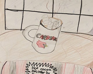        ROBERT K. YOSAY  | THE VINDICATOR..students made their own advertising posters ..Hot Chocolate production in Kristin Hartshorn 3rd grade class - was at peak production on thursday afternoon as packets of Hot Chocolate .  starting with ingredients and ending up in take home bags at a buck and a half ...-30-.