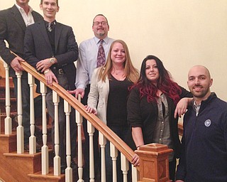 SPECIAL TO THE VINDICATOR
Columbiana Chamber of Commerce recently announced its 2016 Business Award recipients who will be recognized at the 64th annual awards banquet Feb. 26 at Das Dutch Village Inn. For reservations call the chamber office at 330-482-3822. Rollin Gosney received the adaptive reuse and upgrade award, which recognizes a business or individual who has taken an unused building and refurbished it; Salem Regional Medical Center is the winner of the business expansion award for their expansion into Firestone Farms Town Center; Vineyards at Pine lake is the new construction honoree; Total Generation Services for the Villas at Whispering Pines Village is the planned unit development winner; and Brewhound Products team received the entrepreneur award for its launch of a national pet food treat. Representatives of the honored businesses and individuals, from left, are Rob Schwartz, Total Generation Services; Rollin Gosney, ReMax Valley Real Estate; Tom Boosz, director of outreach services for SRMC; Justina Channel, Nicole Ice and Josh Dunn, Brewhound Products Team.