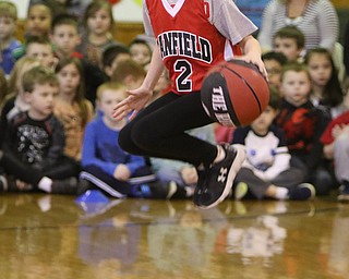        ROBERT K. YOSAY  | THE VINDICATOR..Jump for Heart as Fourth Graders at CH Campbell in Canfield.. displayed their gymnastic ability as they jumped rope in various forms..showing off how to dribble and jump was Kayley Harmon....