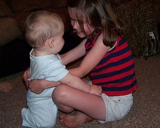 “Sissa’s love for her baby brother,” is how Karen Pinciaro describes this photo of her grandchildren, Ty Ladesic and Alayna Cruciger.