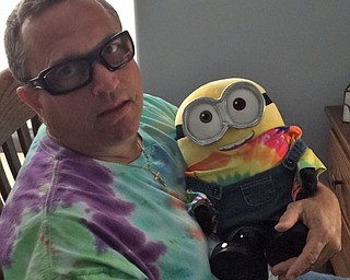 “I love my husband and minions!” Kathy writes about her photo of this tie-dyed duo.