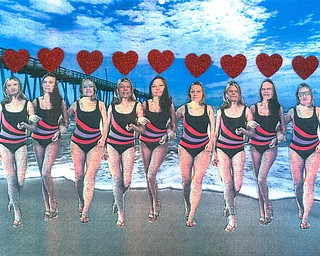 Eugene Magalotti of Hubbard said he took photos of the beautiful ladies at the apartment complex where he lives and promised “to give them all a new body for Valentine’s Day.” From left are his friends Sue, Ann, Helen, Loretta, Pat, Pam, Dian, Marie and Mary.