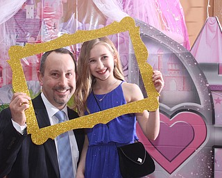 Bob Zupanek and daughter, Sarah(12) pose for a photo at the Daddy and Daughter Princess Dance at Lariccia Family Community Center in Boardman Park in Boardman on Saturday, Feb. 11, 2017. ..(Nikos Frazier | The Vindicator)..