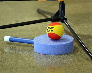        ROBERT K. YOSAY  | THE VINDICATOR.. Poland Presbyterian  preschool students are using the new tennis equipment the Poland Presbyterian Weekday Preschool got via a US Tennis Association grant..-30-