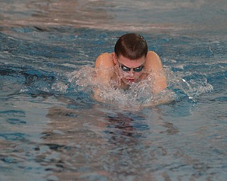 Tim Kubacki swims during practice at Beeghly Natatorium at YSU in Youngstown on Tuesday, Feb. 14, 2017. ..(Nikos Frazier | The Vindicator)..
