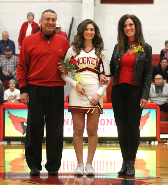 Senior night before South Range High School takes on Cardinal Mooney High School at the Cardinal Mooney High School Gymnasium in Youngstown on Tuesday, Feb. 14, 2017.  South Range won 65-43..(Nikos Frazier | The Vindicator)..