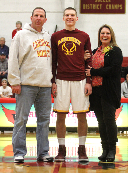 Senior night before South Range High School takes on Cardinal Mooney High School at the Cardinal Mooney High School Gymnasium in Youngstown on Tuesday, Feb. 14, 2017.  South Range won 65-43..(Nikos Frazier | The Vindicator)..
