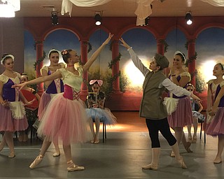 SPECIAL TO THE VINDICATOR
Jordan School of Ballet performed its Winter Gala on Feb. 5 at Garden Brook Banquet Center in Cortland. Tickets included an evening of ballet and a catered dinner. The performances were French-themed, with excerpts from “Giselle,” “Sylvia” and three acts from “Coppelia.” Lisa Zumpella Jordan, artistic director, choreographed the dance “A Stroll Through Paris” to end the program. Performers included students from Trumbull and Mahoning counties and Hermitage and Canton. In front, from left, are Cassidy Hluchan as Swanhilda and Alyssa Armstrong as Franz. In the second row are Abreonna Cheesbro, Jenna Walden, Hannah Koon and Emma Koon as friends of Swanhilda. Seated in back are Maryn Hilliard as the Spanish doll, Eliza Farr as the Coppelia doll; and Kendall Hadden as the German doll. For information visit ljordanballet.com or call 330-550-9382.