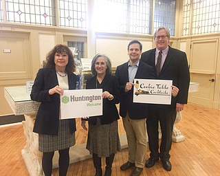 SPECIAL TO THE VINDICATOR
Mahoning Valley Historical Society is preparing for its fifth annual Cookie Table & Cocktails on Saturday at the Tyler History Center, 325 W. Federal St. More than 50 professional and amateur bakers will donate cookies for the contest, which will be judged by community leaders. Attendees will be able to eat the cookies after judging. The event is organized by the Young Leaders Advisory Board, and is a fundraiser for new exhibits in the center. More than $40,000 has been raised since the first Cookie Table & Cocktails event in 2013. Huntington Bank is the title sponsor. Other sponsors include Braking Point Recovery Center, Rulli Bros., WKBN/WYTV, Paige & Byrnes Insurance, Farmers Trust, Frank Rulli, WYSU, and The Business Journal. Preparing for the event, from left, are Linda Kostka, MVHS development director; Mary Beth Houser, Huntington Bank; Rulli, event chairman; and Bill Lawson, MVHS executive director. For information call 330-743-2589 or visit www.mahoninghistory.org.
