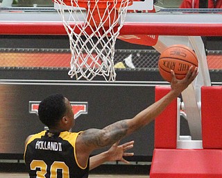 Northern Kentucky junior guard Lavone Holland II(30) goes up for two during the 2nd half as Northern Kentucky takes on Youngstown State, Saturday, Feb. 18, 2017 at the Beeghly Center. Youngstown State won, 81-77...(Nikos Frazier | The Vindicator)..