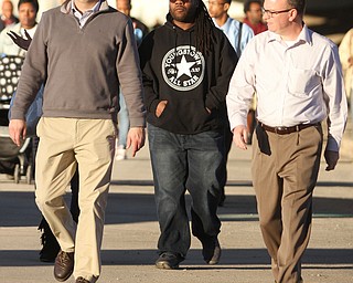 Youngstown Mayor John McNally(D-Youngstown) and Councilman Mike Ray(D-Youngstown Ward-4) walk with other Youngstown residents under the Market St. bridge during the Youngstown Peace Walk and Bonfire under the Market St. Bridge in downtown Youngstown, Sunday, Feb. 19, 2017. ..(Nikos Frazier | The Vindicator)...