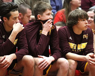 The South Range bench during the 4th quarter as South Range takes on LaBrae, Tuesday, Feb. 21, 2017 at LaBrae High School in Leavittsburg. LaBrae won 55-50...(Nikos Frazier | The Vindicator)..