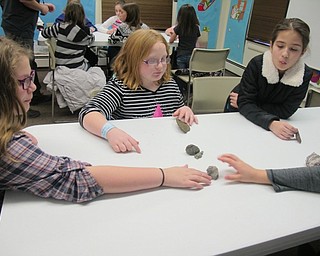 Neighbors | Alexis Bartolomucci.Children at the Geology Rocks program at Ford Nature Center on Feb. 4 looked at and grouped different kinds of rocks.