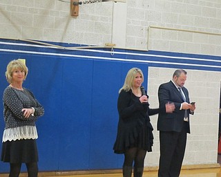 Neighbors | Alexis Bartolomucci.Professionals came in to Poland Middle School on Feb. 2 and spoke to the students about internet safety. Pictured are, from left, Sharon Fischer, Anissa Modarelli and James DeLucia.