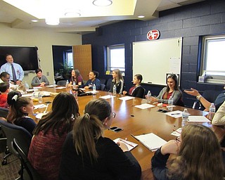 Neighbors | Submitted.Student representatives from each of Austintown's schools offered insight to  Superintendent Vincent Colaluca, Assistant Superintendent Jeremy Batchelor and K-5 Curriculum Director Janet Polish during the Student Leadership Luncheon.