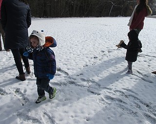 Neighbors | Alexis Bartolomucci.The children hopped through the snow like rabbits to create their own prints during the Tales for Tots program at Mill Creek MetroParks on Feb. 10.
