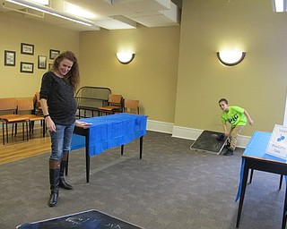 Neighbors | Alexis Bartolomucci.Guests at the Willy Wonka event at the Poland library on Feb. 11 played Violet's Blueberry Toss.