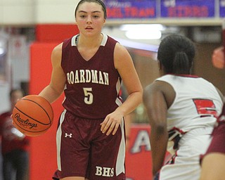 William D Lewis The Vindictor Boardman's Jenna Vivo(5) drives around Fitch's Jada Lazaro(5).