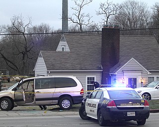 A shooting occurred just after 4:00 p.m. at a house on the 1500 block on Niles-Cortland Road, State Route 46, in Howland, Saturday, Feb. 25, 2017 in Howland. One subject died at the scene, another at the hospital later on, three others remain in the hospital...(Nikos Frazier | The Vindicator)..