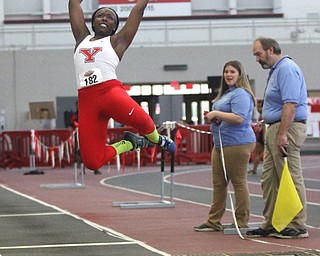 Chandler Killins(182) of Youngstown state competes in the Women's Long Jump at the Horizon League Indoor Tack & Field Championship at the Watson and Tressel Training Site, Saturday, Feb. 25, 2017 in Youngstown. ..(Nikos Frazier | The Vindicator)..