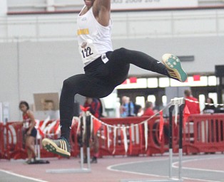 Alisha Harper(122) of Milwaukee competes in the Women's Long Jump at the Horizon League Indoor Tack & Field Championship at the Watson and Tressel Training Site, Saturday, Feb. 25, 2017 in Youngstown. ..(Nikos Frazier | The Vindicator)..