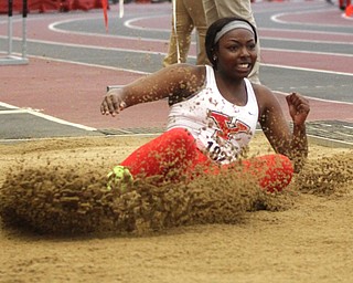 Chandler Killins(182) of Youngstown state competes in the Women's Long Jump at the Horizon League Indoor Track & Field Championship at the Watson and Tressel Training Site, Saturday, Feb. 25, 2017 in Youngstown. ..(Nikos Frazier | The Vindicator)..