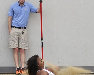 Chenera Lacey(188) of Youngstown State competes in the Indoor Pentathlon Women's Long Jump at the Horizon League Indoor Tack & Field Championship at the Watson and Tressel Training Site, Saturday, Feb. 25, 2017 in Youngstown. ..(Nikos Frazier | The Vindicator)..