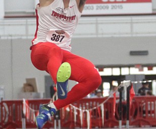 Arnaldo Morales(387) of Youngstown State competes in the Men's Long Jump at the Horizon League Indoor Tack & Field Championship at the Watson and Tressel Training Site, Saturday, Feb. 25, 2017 in Youngstown. ..(Nikos Frazier | The Vindicator)..