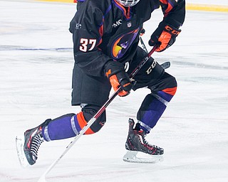 Scott R. Galvin | The Vindicator .Youngstown Phantoms forward Max Ellis (37) takes a shot on goal against the Fargo Force during the second period at the Covelli Centre on February 25, 2017.
