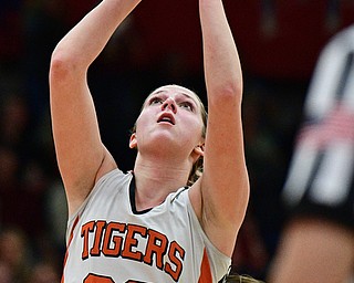 AUSTINTOWN, OHIO - FEBRUARY 27, 2017: Sara Price #20 of Howland puts up a shot during the second half of their game Monday night at Austintown Fitch High School. DAVID DERMER | THE VINDICATOR