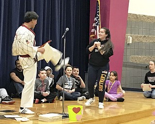 SPECIAL TO THE VINDICATOR
Master Park, president of Master Park Martial Arts International in Boardman, recently presented health, education, discipline and respect programs to students of Campbell Memorial Elementary and Middle schools and community members at the Community Health Day event. The American Heart Association, Akron Children’s Hospital and Campbell City participated in the project. For information on the martial arts program, visit www.masterpark.com.