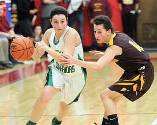 William D Lewis The Vindicator  West Branch's Brenna rito(3) drives around South easts Leann James(4).