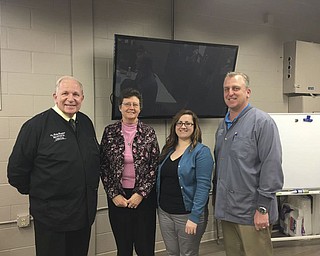 SPECIAL TO THE VINDICATOR
Braydich Dental will offer discounted teeth whitening for $100, starting Wednesday through June 30 for its Smiles for Charity drive. All of the proceeds will be donated to the Beatitude House. Participants receive custom whitening trays with enough gel to whiten their teeth by five to seven shades. The service is available to all. Over the past 15 years, the clinic has raised $200,000 for nonprofit organizations, with a goal for this year of $25,000. The Beatitude House is sponsored by the Ursuline Sisters and offers housing, education and assistance for homeless women and children in Mahoning, Ashtabula and Trumbull counties. From left, are Dr. Rudy Braydich; Sister Janet Gardner and Jessica Driscoll of the Beatitude House; and Dr. Mark Braydich. For information about the dental clinic, visit www.braydich.com or call 330-568-5654. For information about the Beatitude House, visit www.beatitudehouse.com.