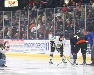 during the 1st period as the Muskegon Lumberjacks take on the Youngstown Phantoms, Saturday, March 4, 2017 at the Covelli Centre. ..(Nikos Frazier | The Vindicator)..