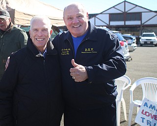 Rep. Bill Johnson(R-Ohio 6th) and Leo Connelly, Jr. pose for a photo at the Summitville Tile parking lot on 224, Saturday, March 4, 2017 in Boardman. ..(Nikos Frazier | The Vindicator)..